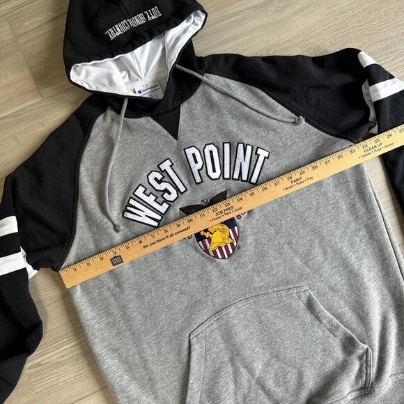 West Point Military Academy Mens XL Hoodie Champion Sweatshirt Pockets Gray - Picture 5 of 8